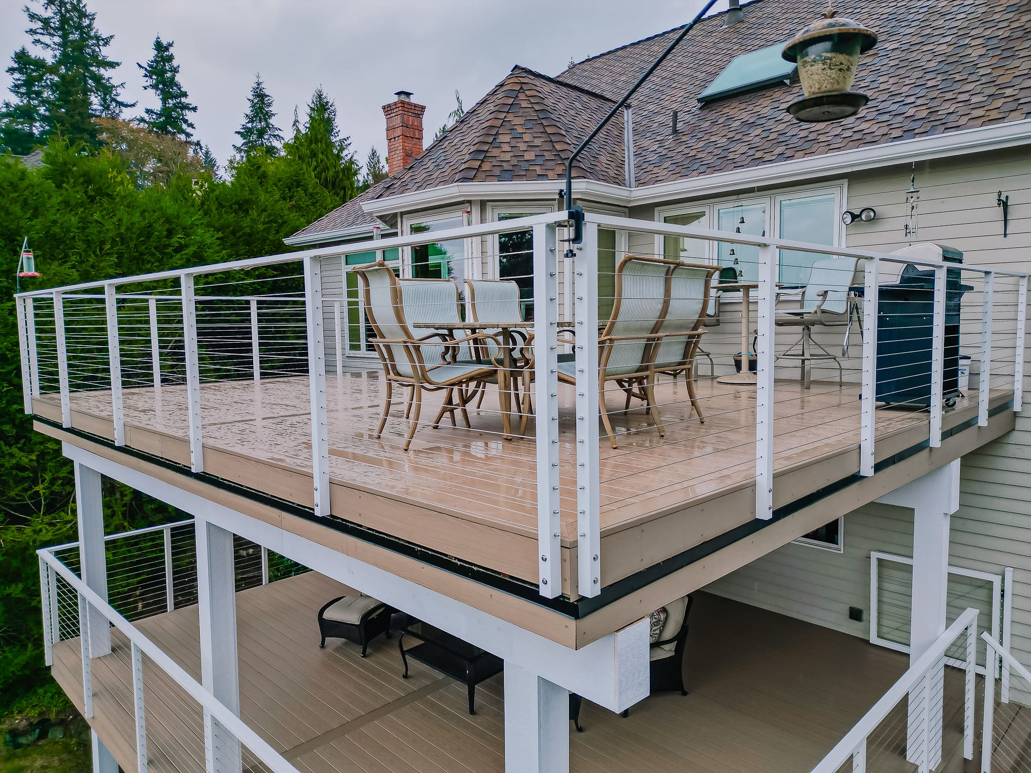 Cable railing installation by Maisy Railing